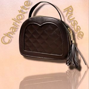 Cute Hand/Shoulder Zipper Mini Black Bag